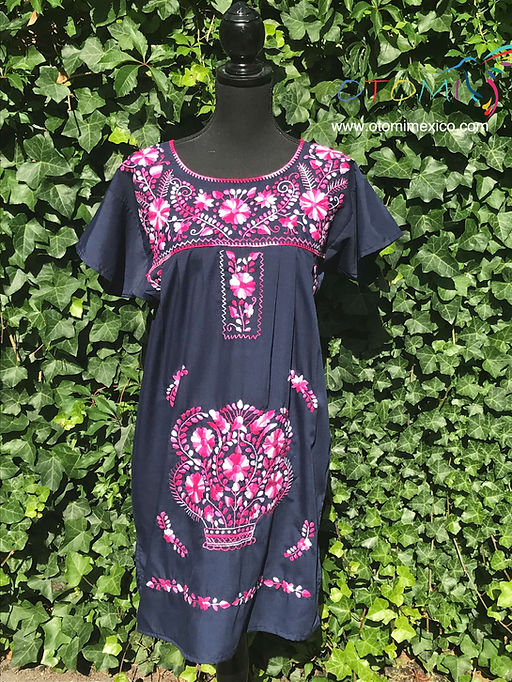 Puebla Embroidered Dress - Otomi Mxico Puebla Embroidered Dress - Otomi Mxico