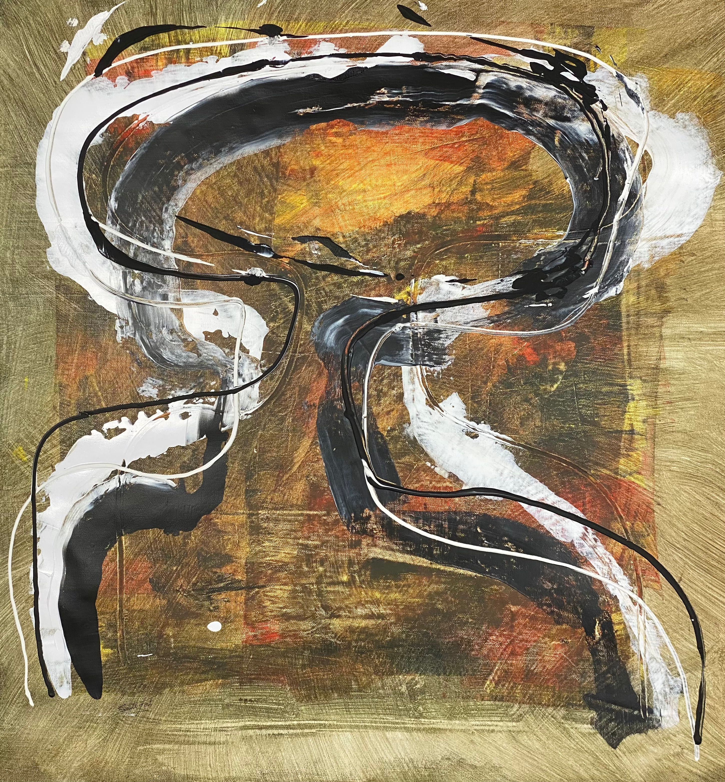 Vortex of the Golden Spirit-65x65cm