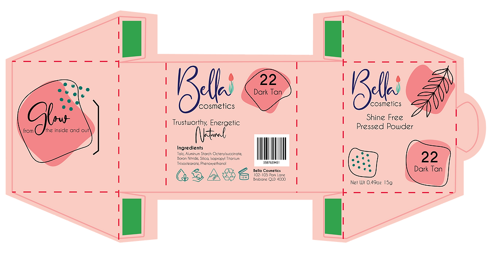 Bella Cosmetics Packaging Dieline
