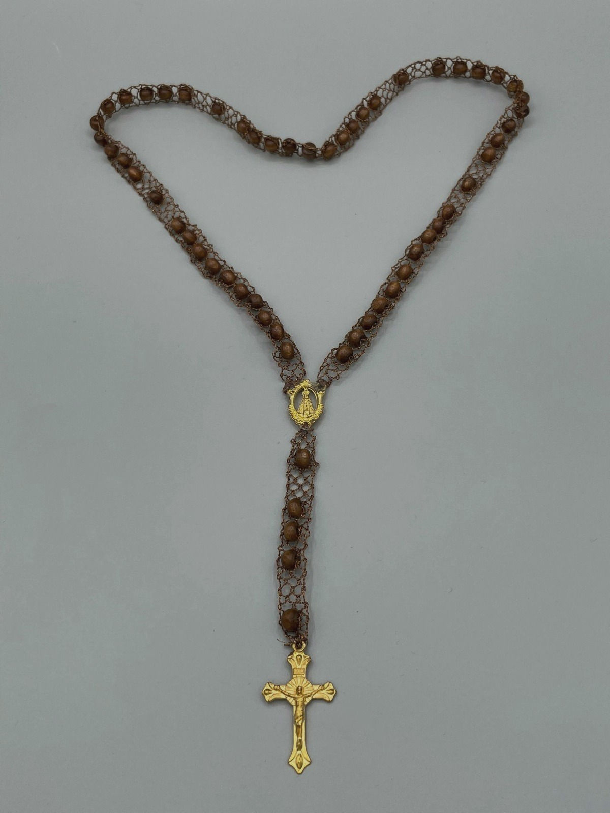 Rosario Encaje de Bolillos Marrón