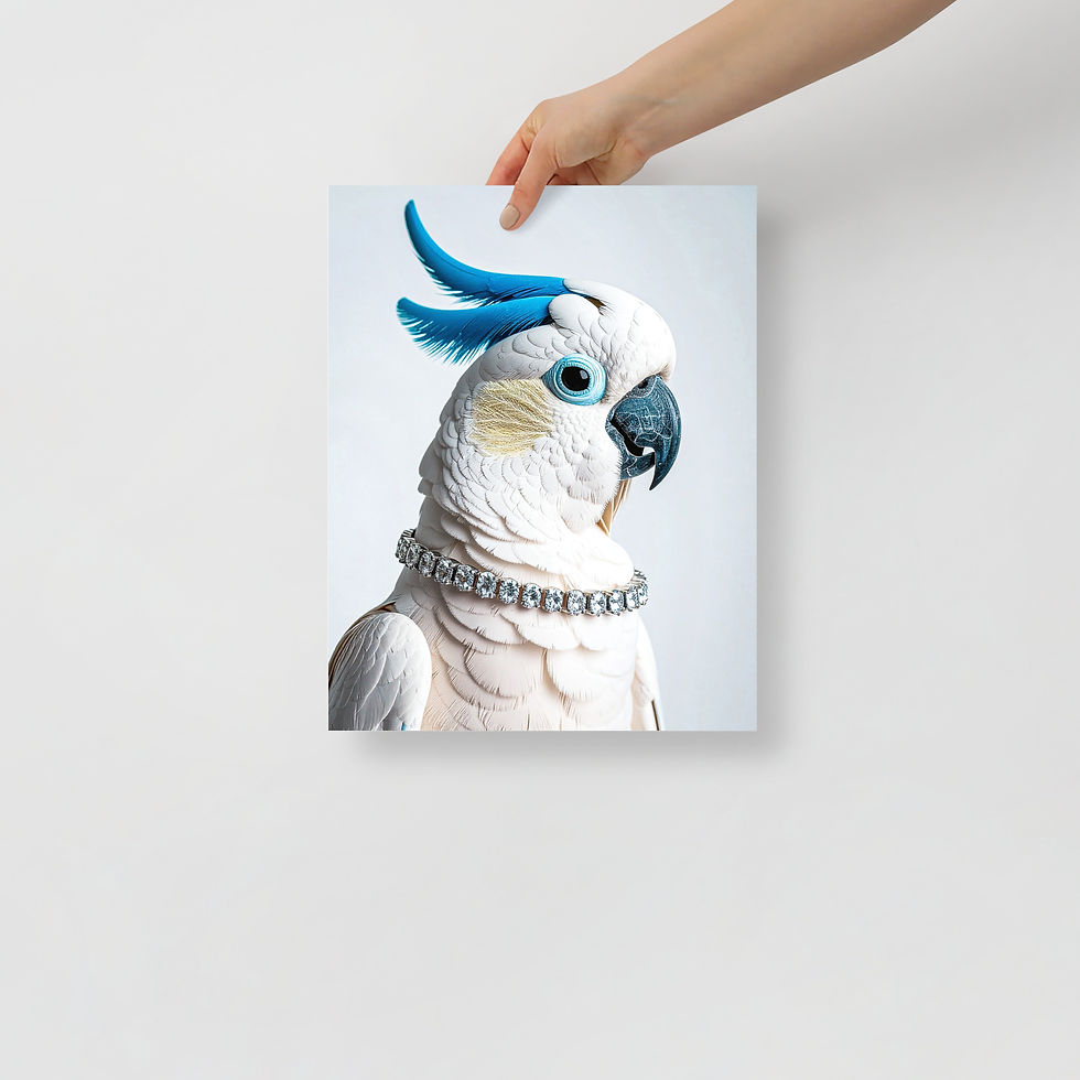 Thumbnail: Regal Radiance – Blue-Crested Cockatoo with Diamond Necklace