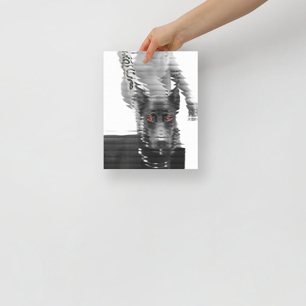 Thumbnail: Fractured Vision – Woman and Dobermann Dog Abstract - Photo Paper Poster