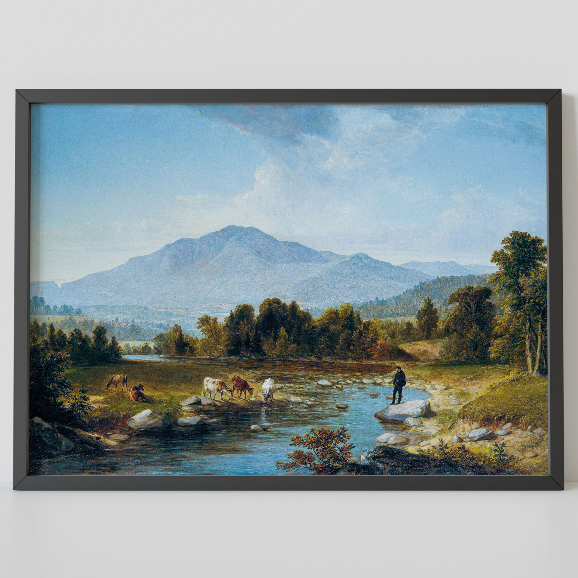 The MODERN WANDERER – Cows Watering in a Stream by Robert S. Duncanson Poster