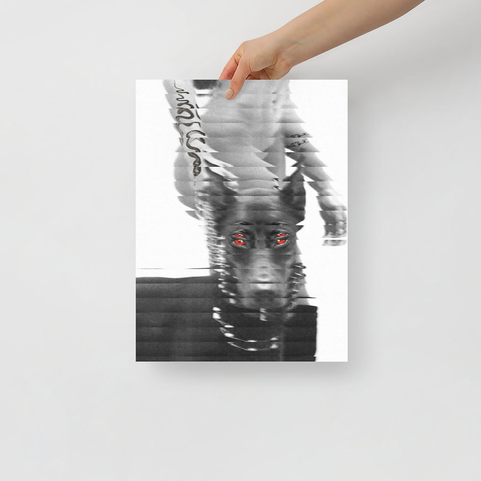Thumbnail: Fractured Vision – Woman and Dobermann Dog Abstract - Photo Paper Poster