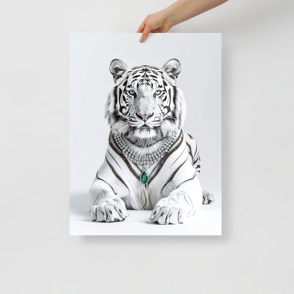Thumbnail: Pure Power Regal White Tiger – Luxury Wildlife Print – Modern Animal Decor