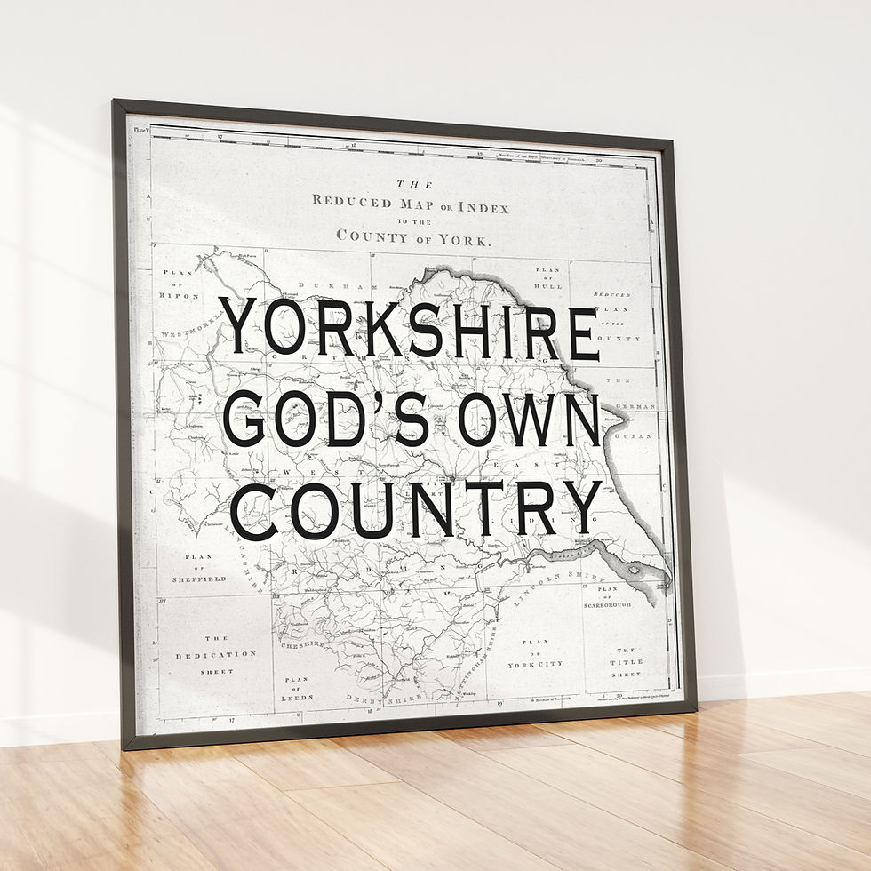 Thumbnail: Yorkshire God's Own Country Black Type | Historic 1794 Yorkshire Map