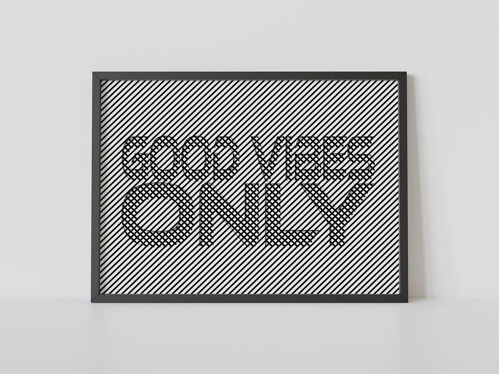 Good Vibes Only - Optical Illusion Minimalist Typography - Photo Paper Poster