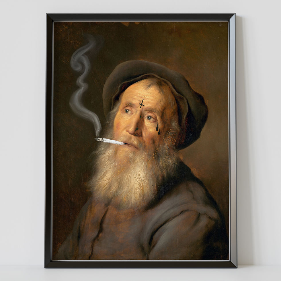 The Smoker – Tattooed Rembrandt Remix – Photo Paper Poster