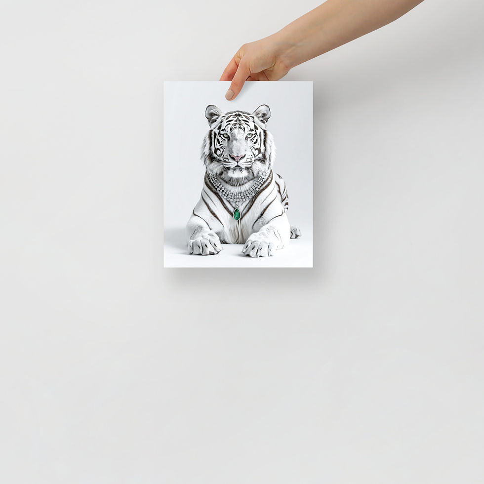 Thumbnail: Pure Power Regal White Tiger – Luxury Wildlife Print – Modern Animal Decor