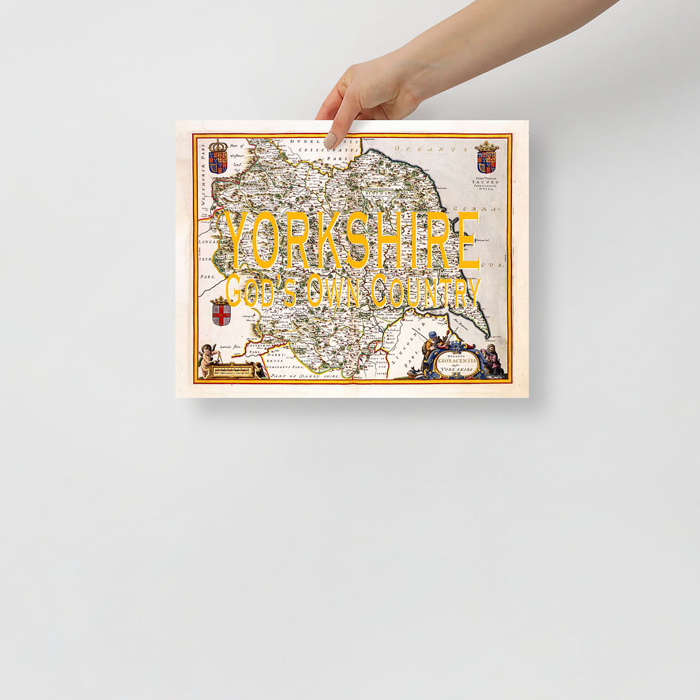 Thumbnail: Yorkshire God's Own Country | Historic Blaeu Yorkshire Map Poster