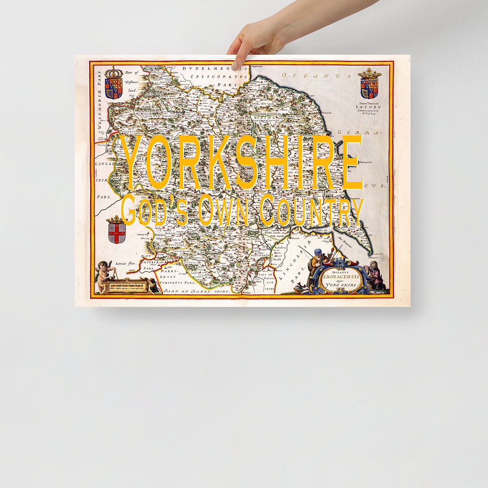 Thumbnail: Yorkshire God's Own Country | Historic Blaeu Yorkshire Map Poster