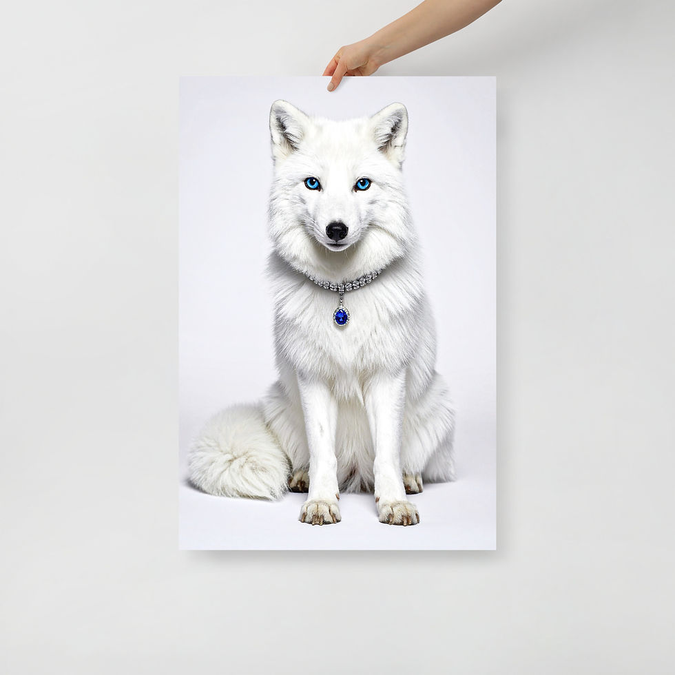 Thumbnail: Guardian of Ice – ARCTIC FOX Portrait – Elegant Wildlife Wall Art
