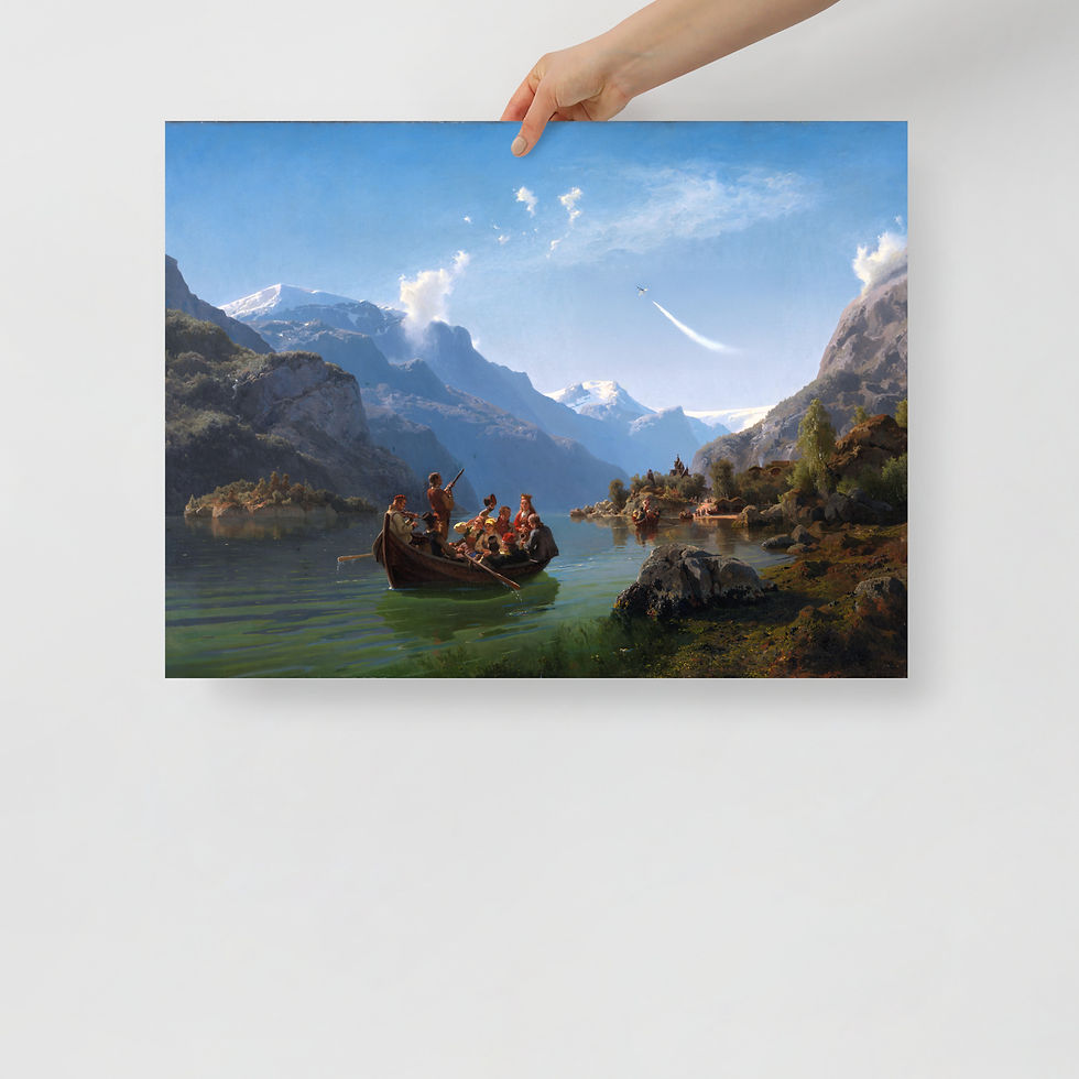 Thumbnail: Streak Across the Fjord – Procession on the Hardangerfjord – Photo Paper Poster