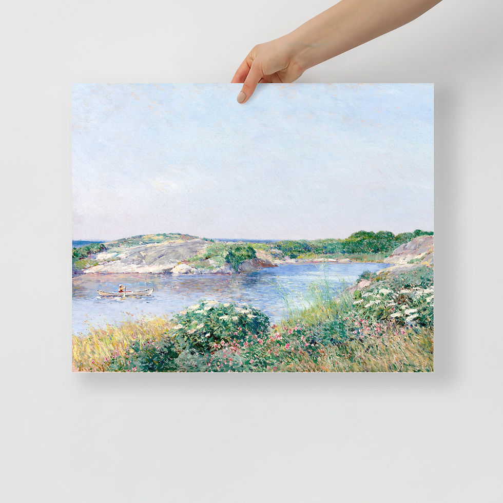 Thumbnail: Canoe on a Summer Lake – Original by Childe Hassam – Photo Paper Poster