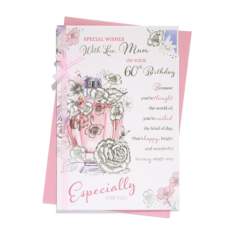 Floral 60th birthday card for Mom