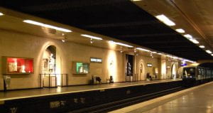 The Louvre station is its own mini-museum