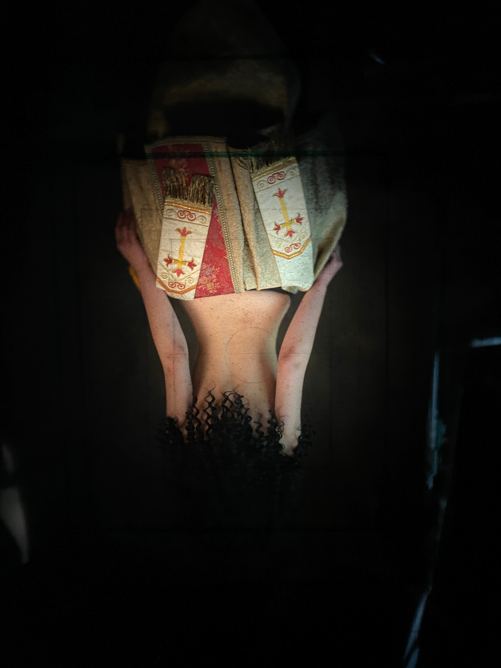 That's how the photo appears at the back of the vintage camera - upside down!