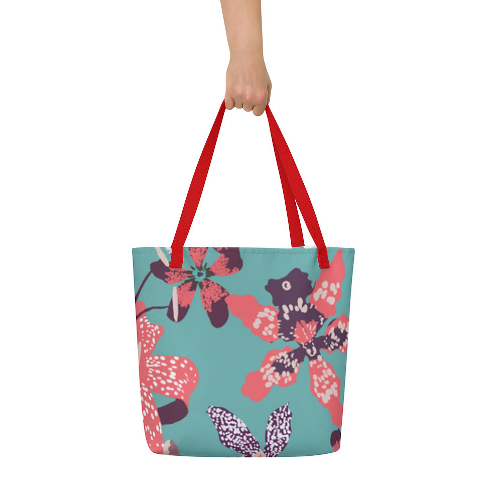 Thumbnail: All-Over Print Large Tote Bag w/ Pocket
