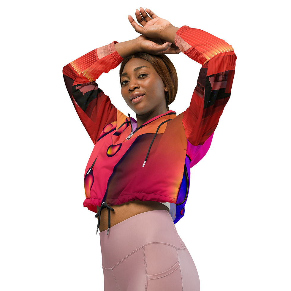 Thumbnail: All-Over Print Women's Cropped Windbreaker