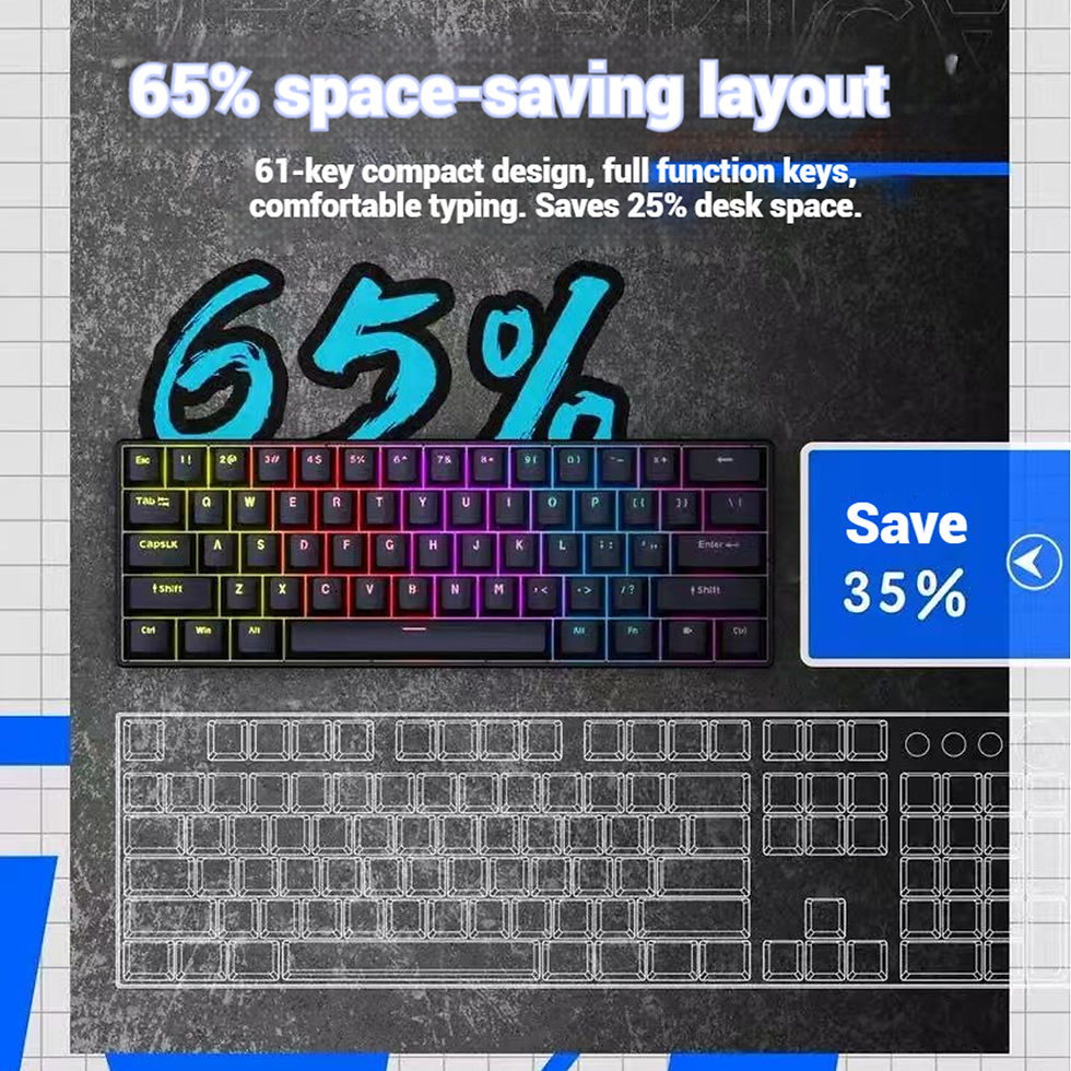 Thumbnail: 61-Key RGB Red Switch Mechanical Gaming Keyboard