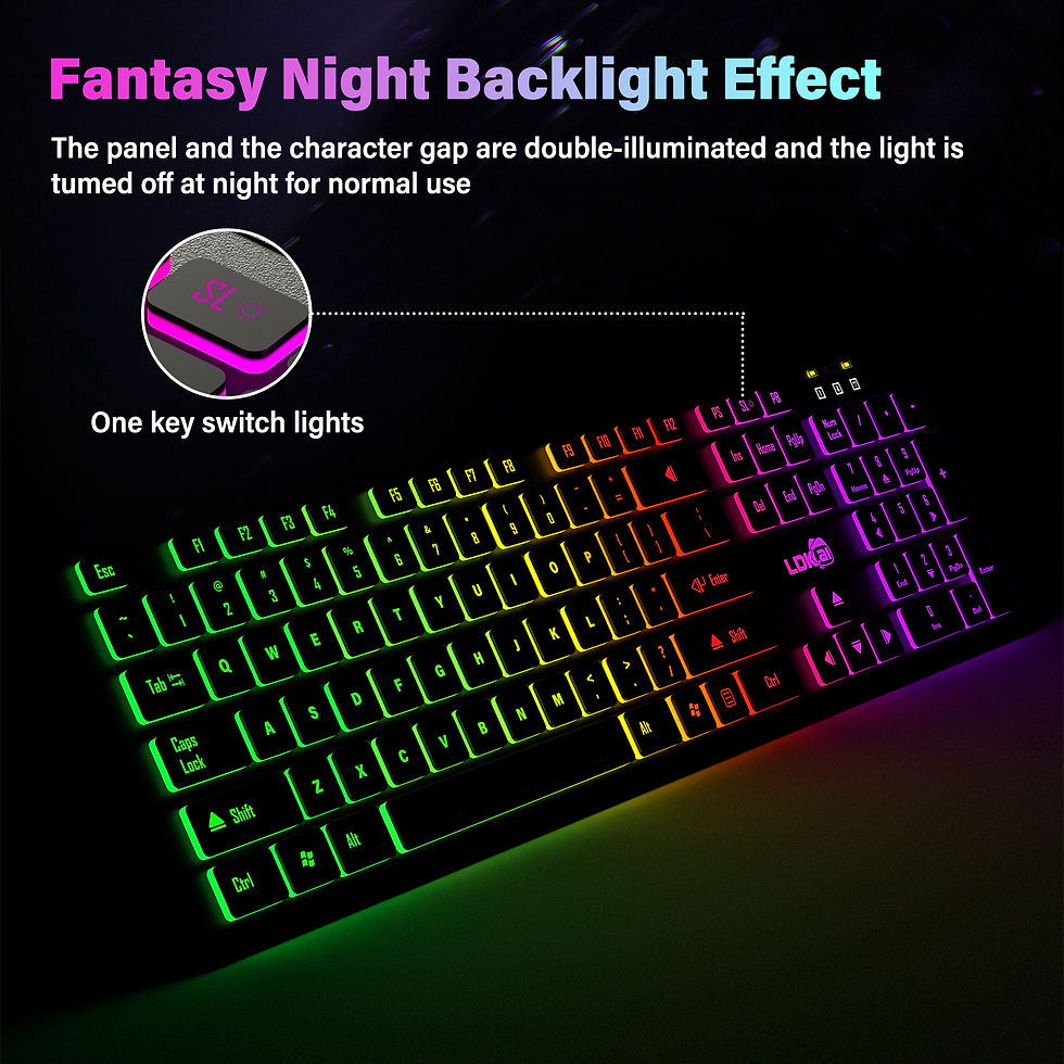 Thumbnail: RGB Backlit Wired Gaming Keyboard Quiet Keys