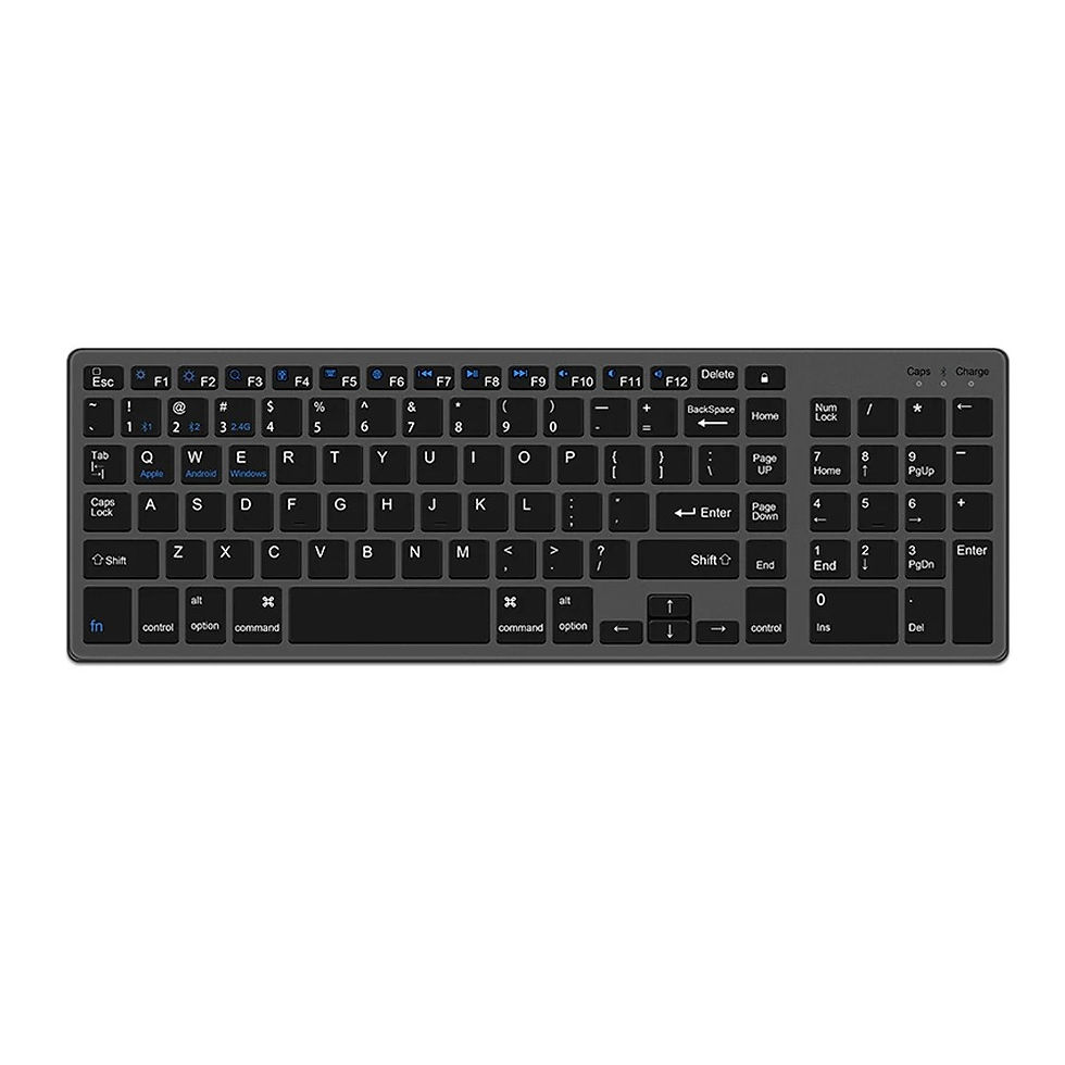 Thumbnail: Rechargeable Wireless Bluetooth Keyboard 102 Keys