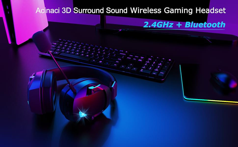 Thumbnail: Tri-Mode Wireless Gaming Headset with Detachable Mic