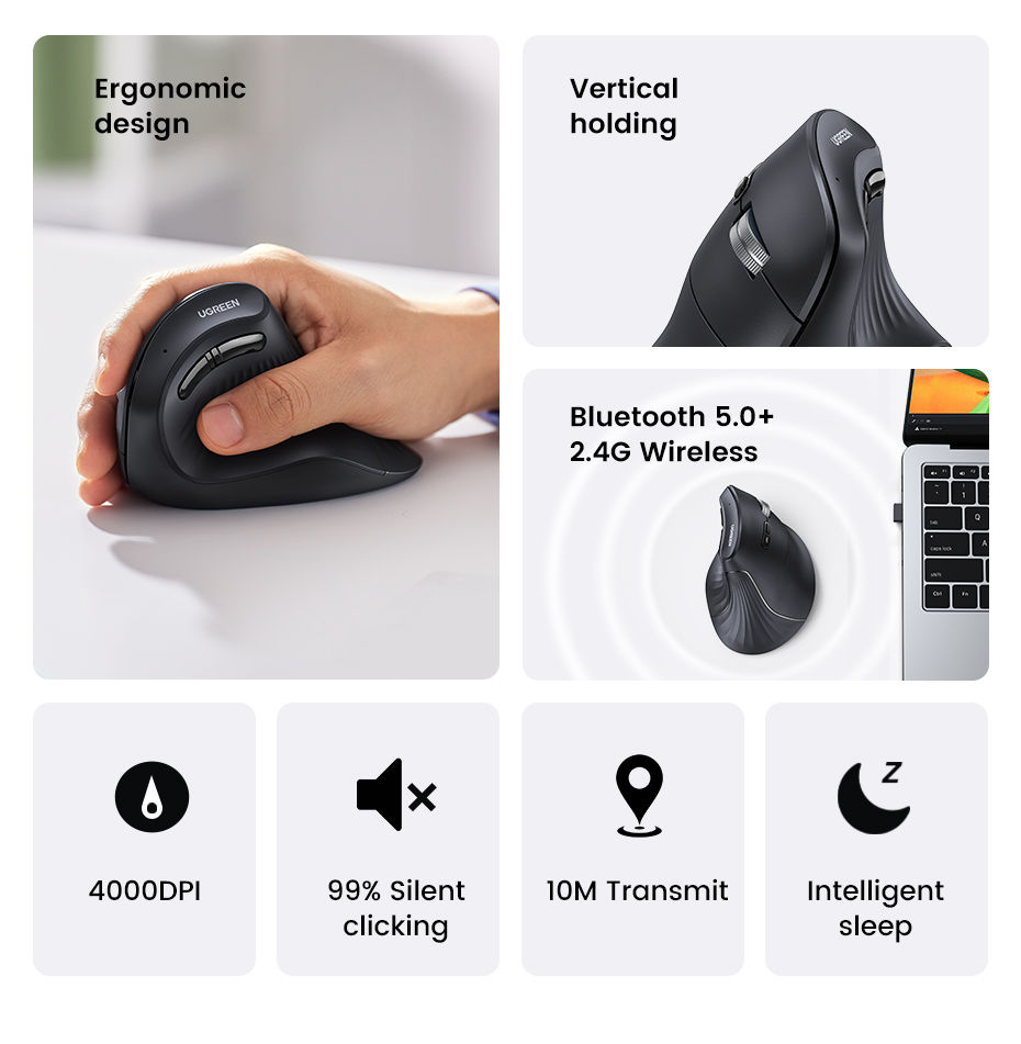 Thumbnail: UGREEN Vertical Ergonomic Wireless Mouse