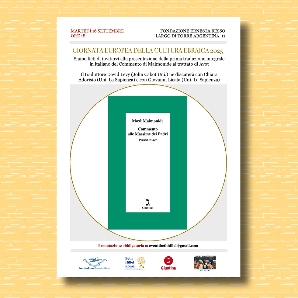Mosè Maimonide. Commento alle Massime dei Padri