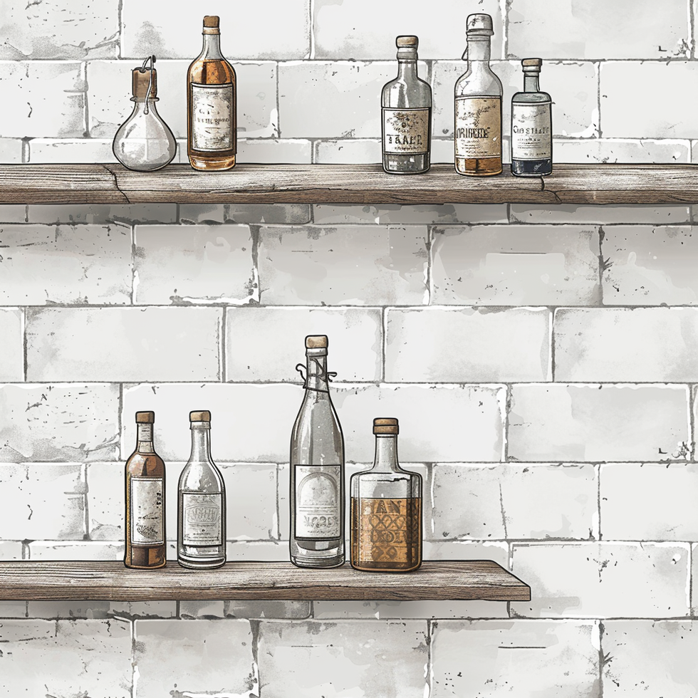 icjeff._seamless_tile_wallpaper_design_white_shelves_with_antiq_230bfbae-e101-4ee3-bac0-4ff4ca557e25