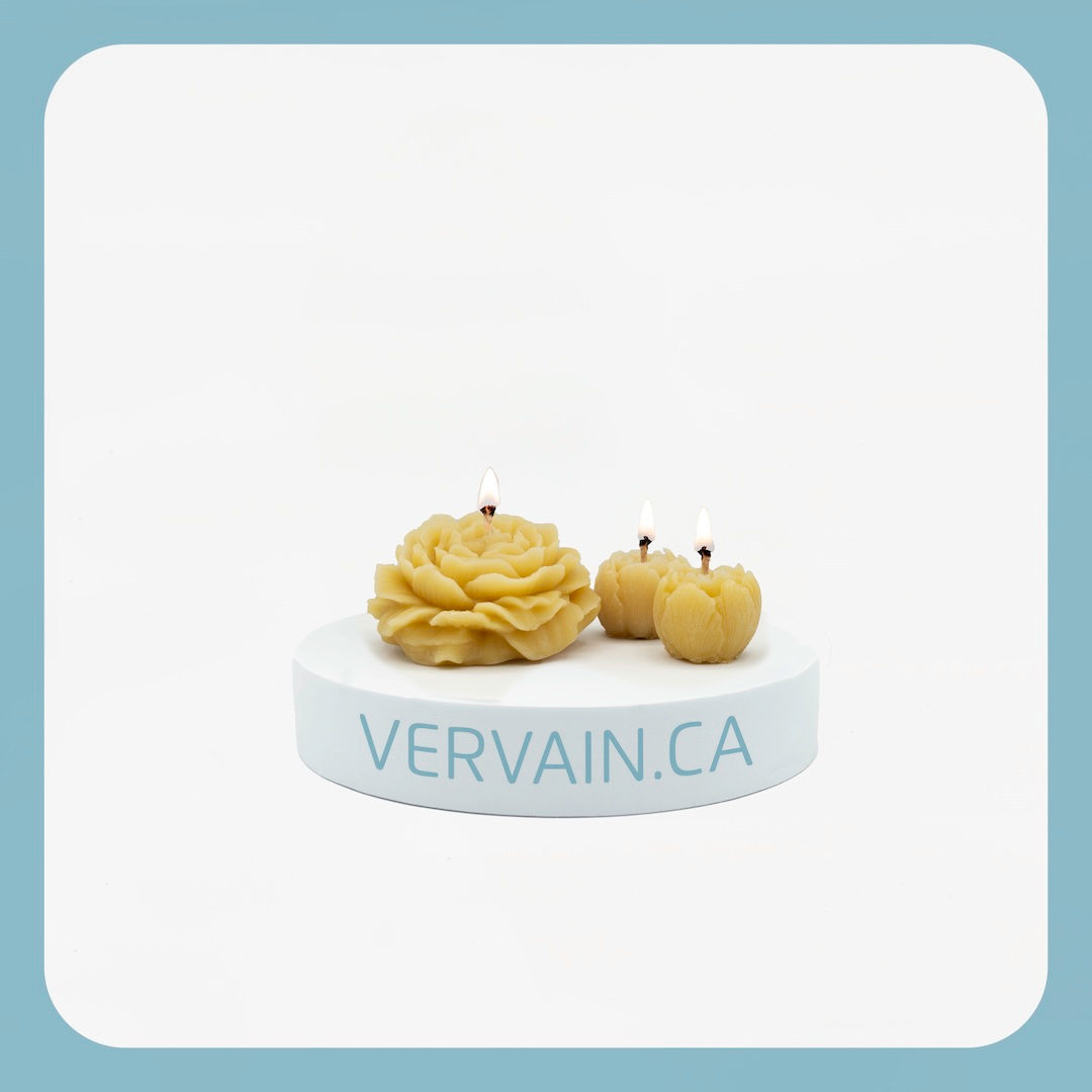 Reiki-Infused Natural Beeswax ‘T’ light Peony