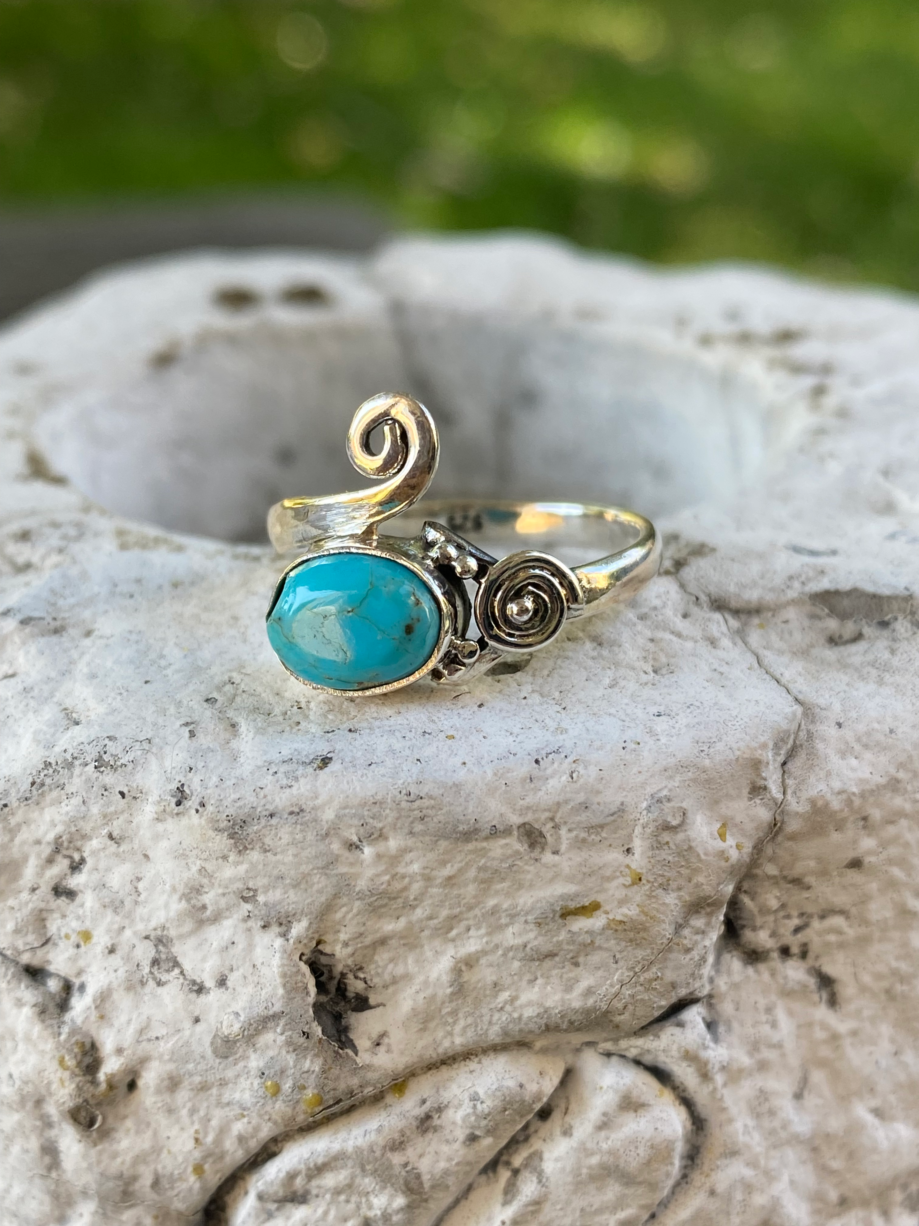 Turquoise ring sterling silver 