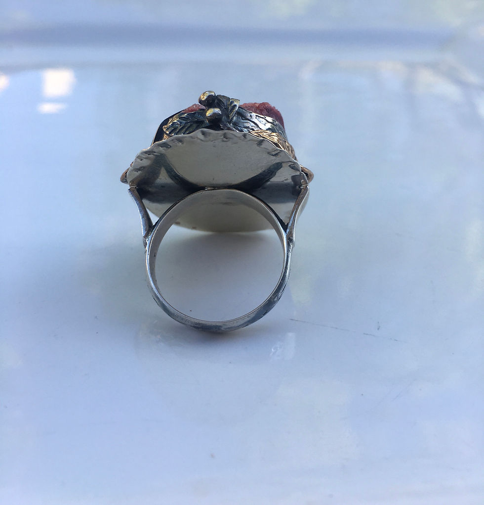 Thumbnail: Druzy vintage ring sterling silver size 9