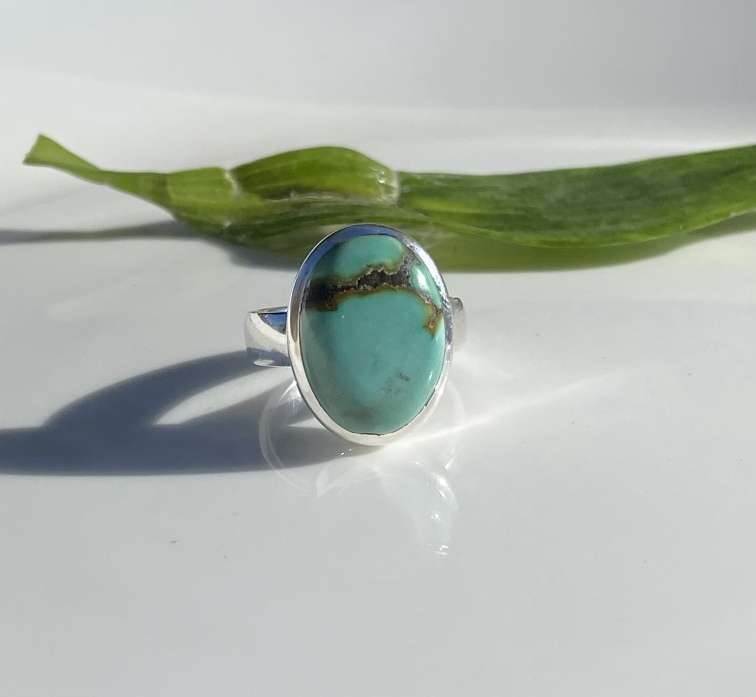 Turquoise Ring size 7 sterling silver 