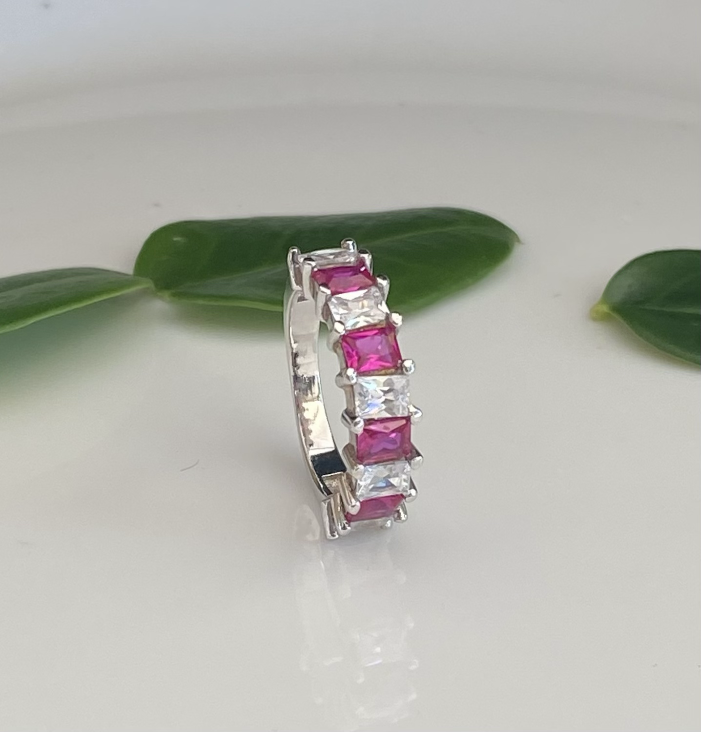 Ruby Ring size 5 sterling silver 