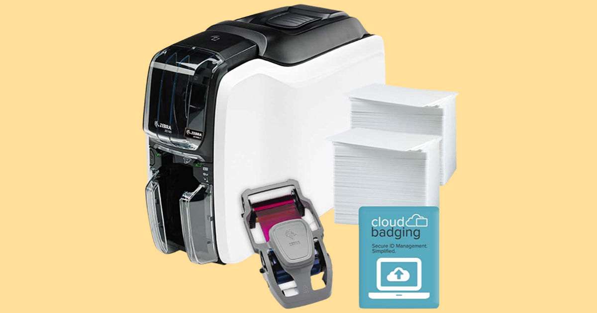 Bundle Zebra ZC300 ZC32-000C000EM00 Dual Sided ID Card Printer + Ribbon + Softwa