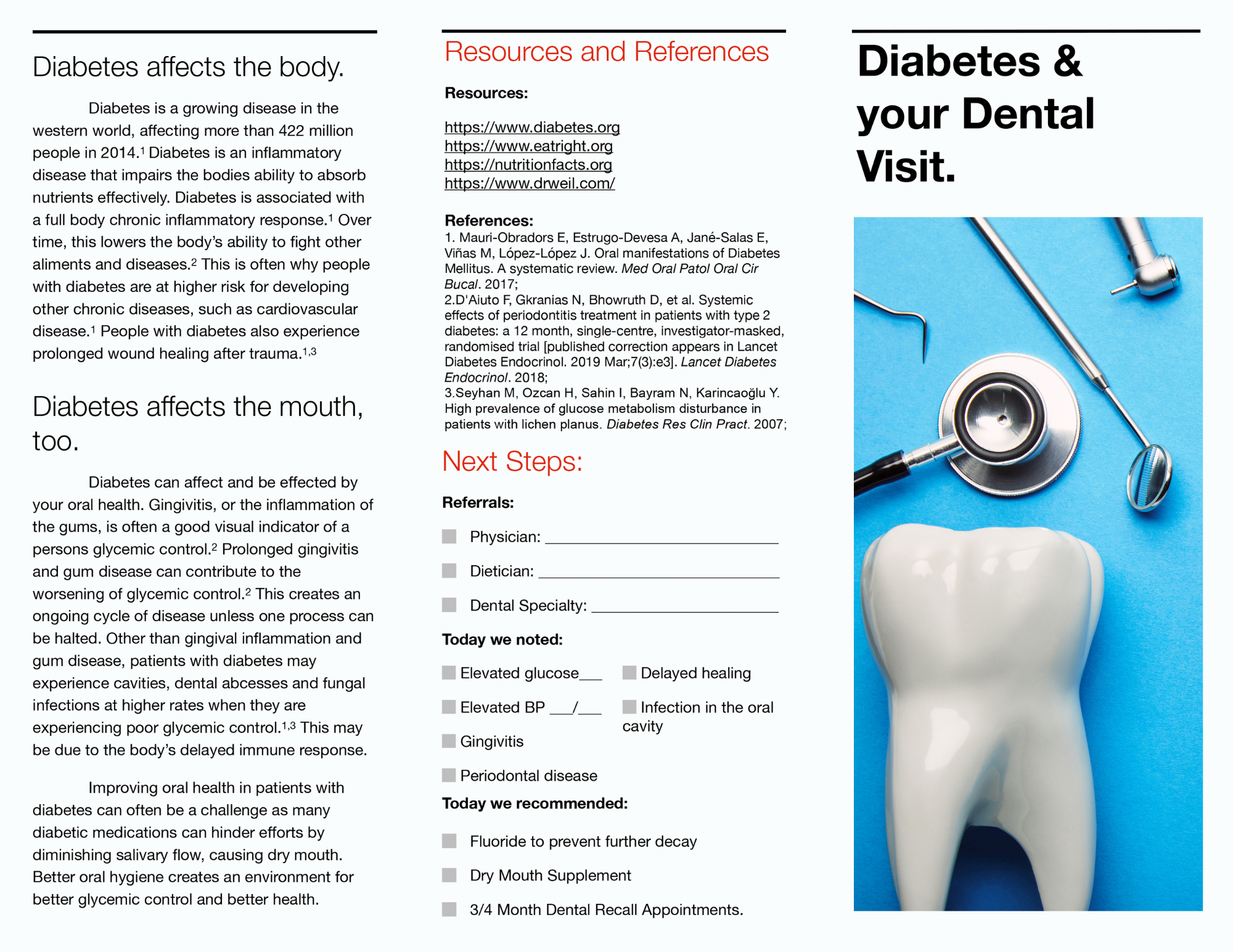 Diabetes and Oral Health Brochure