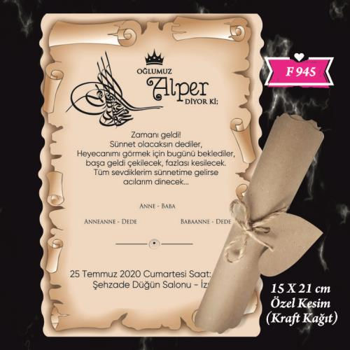 945 Özel Seri Sünnet Davetiyesi