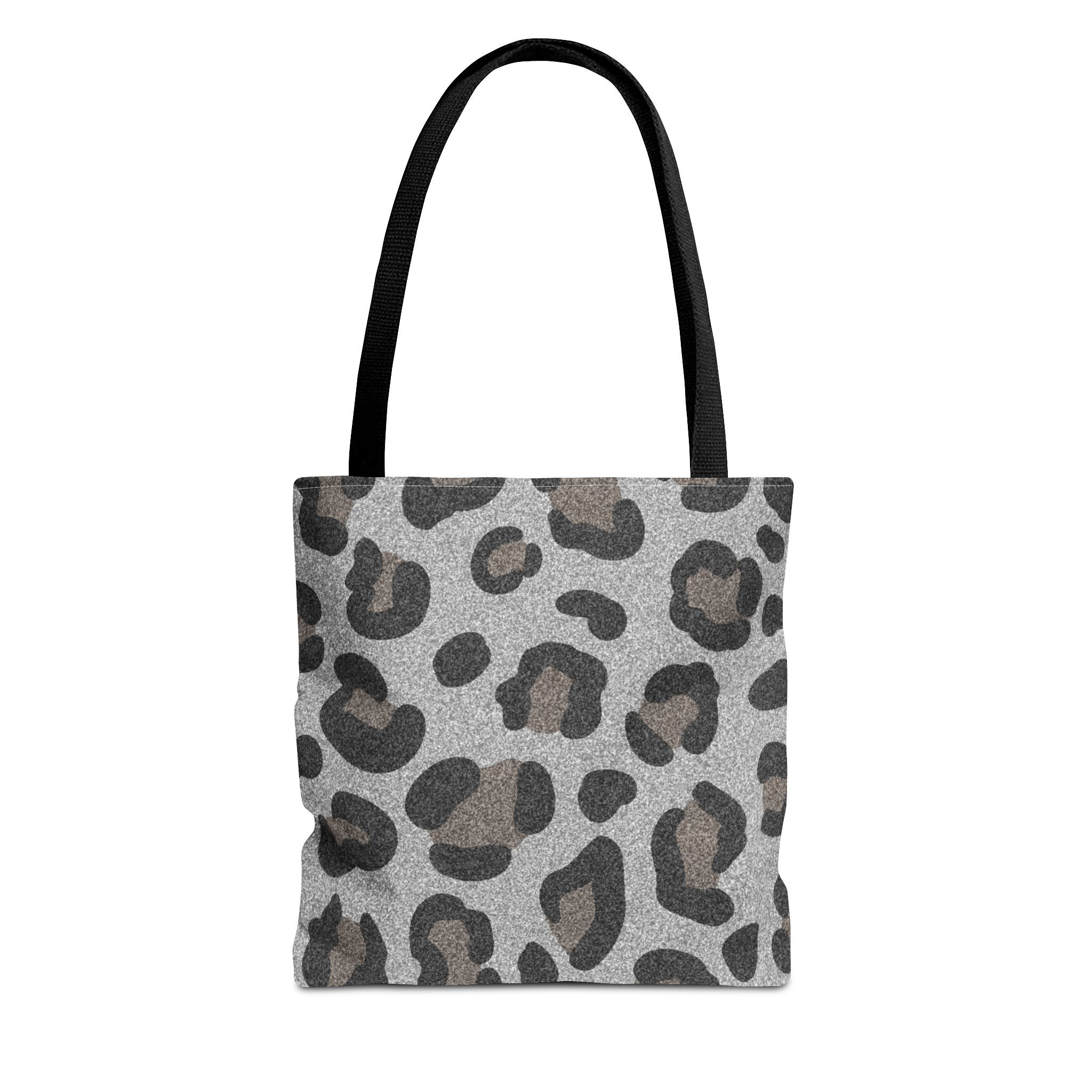 Gray Leopard Print Tote Bag | Animal Print Pattern