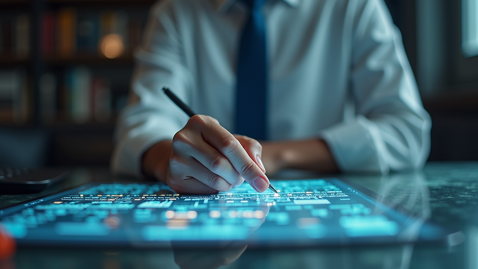 Eye-level view of a person sharing an outline on a digital platform