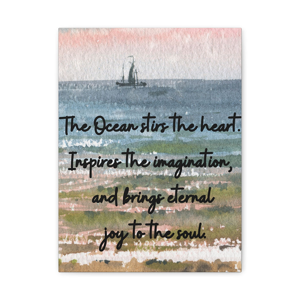 Thumbnail: Ocean Quote Canvas | Stretched Matte Wall Art