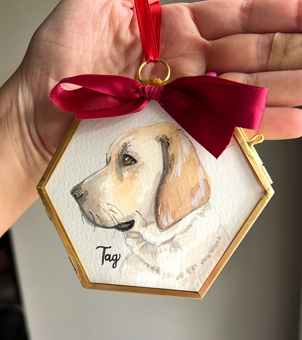 Thumbnail: Framed Watercolor Hexagon Ornament
