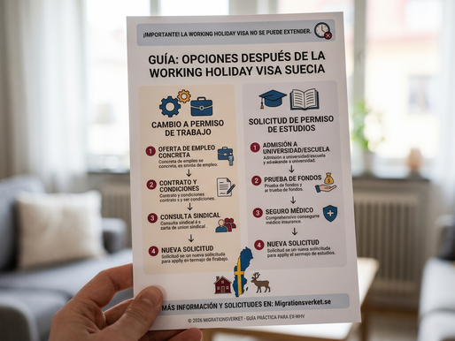 guia extension working holiday visa suecia