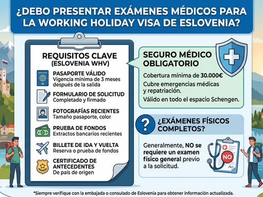 Working Holiday Visa Slovenia Exams Medical