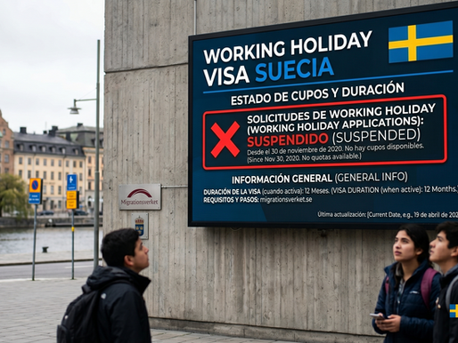 Guia Cupos Disponibilidad Working Holiday Visa Suecia