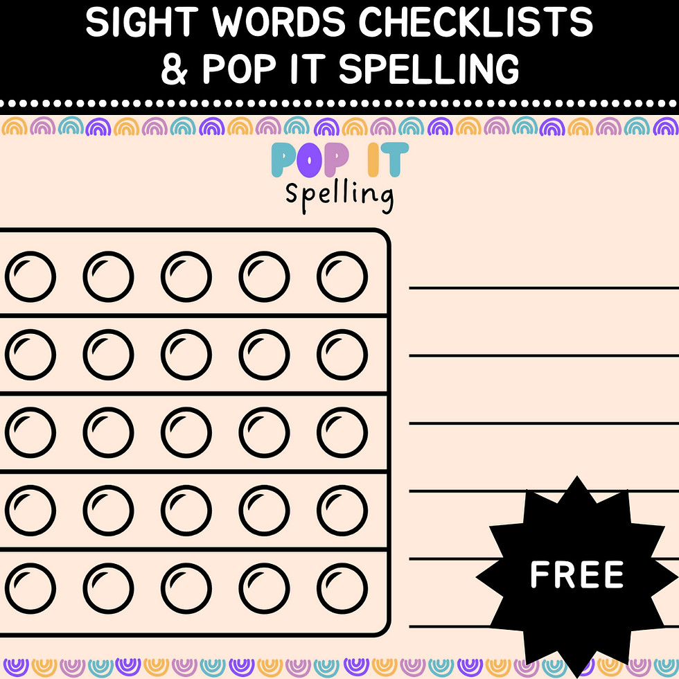 Thumbnail: Sight Words & Pop It Spelling