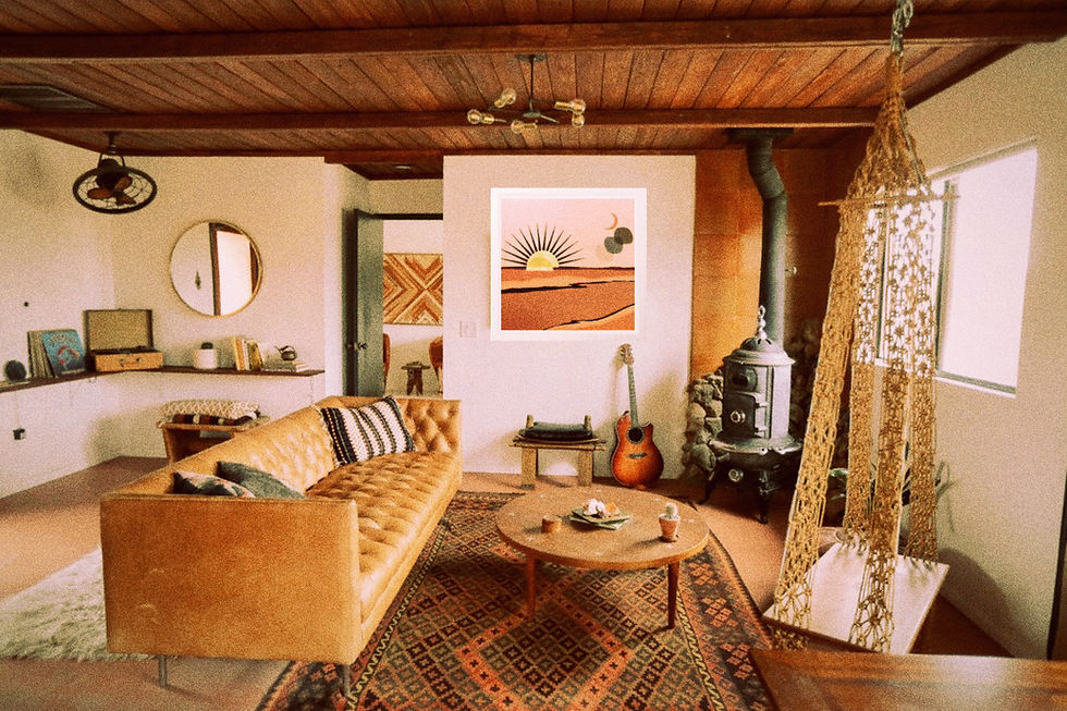 Thumbnail: Boho Sun Moon Stars Desert Wall Art Print Square Gallery Wall Poster Celestial