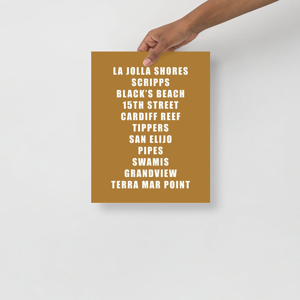 Thumbnail: North County San Diego Surf Spots Breaks Art Quality Poster Print