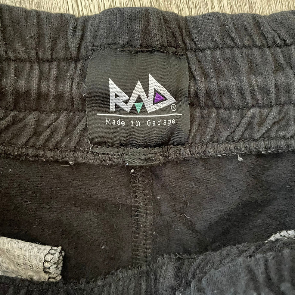 Thumbnail: Vintage black and white cuffed cotton shorts two toned 90s adult small
