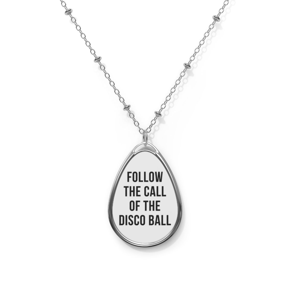 Follow the Call of the Disco Ball Oval Festival Necklace